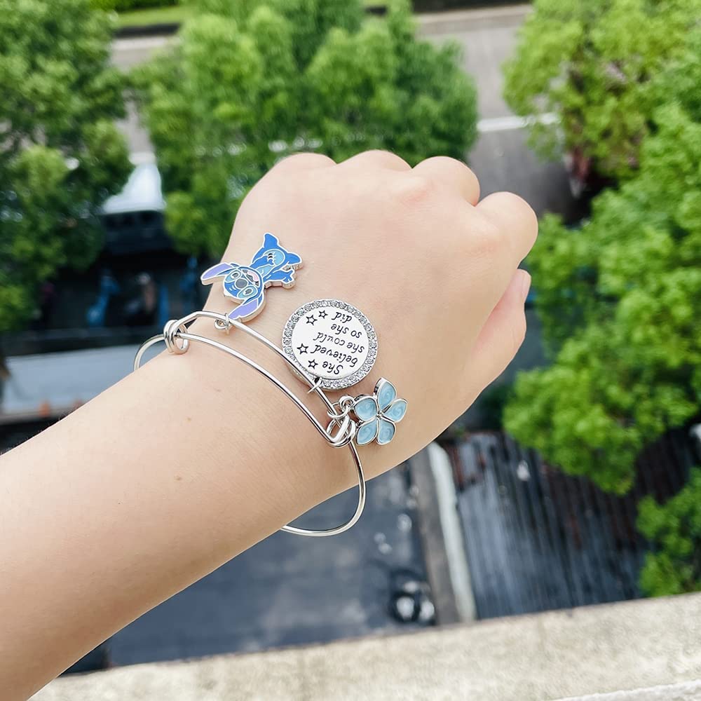 kefeng jewelry Stitch Bracelet Lilo and Stitch Gifts for Women Girls Ohana  Means Family Friendship Gift Stich Jewelry Charm Bracelets